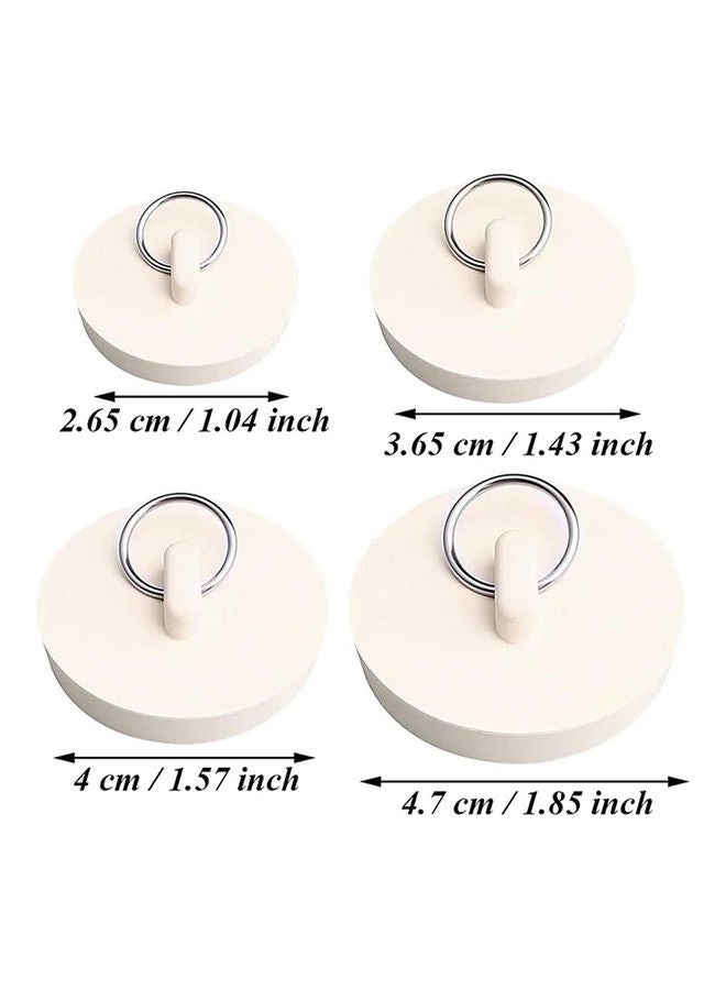 12-Pieces Four Size Drain Stopper Set White 4.7cm - Image 2